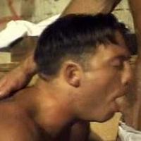 Huge gay hunks in hot oral action in alley