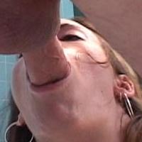 Toilet licking whore swallows semen