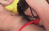 Gay Asian couple in oral action