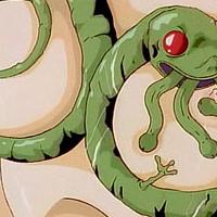 Terrified hentai cutie gets a nasty snake inside of her body