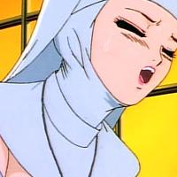 Slutty anime nun bends over and takes it from behind