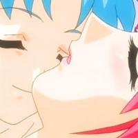 Two sexy hentai schoolgirls kissing eachother naked