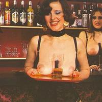 Three topless eighties bartenders