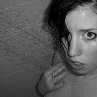 B&W pics of teen with pierced nipples in shower