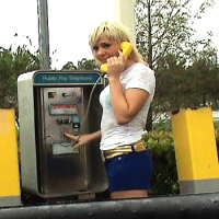 Hot amateur babe gets picked up by the yellow public phone then gets her little pussy nailed in my amateur video