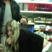 Crazy sex in the supermarket with much jizz