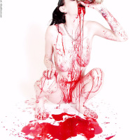 pierced vampire chick gets drunk on blood