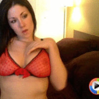 Krissys perfect nipples are visable through her red lace sheer top