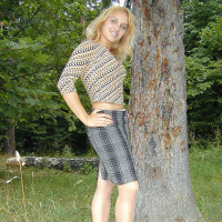 Pantyhose outdoor show of horny blonde girl