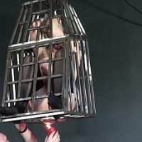 Slavegirl is left inside a cage
