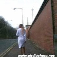 Hot blonde MILF getting naked in the UK streets