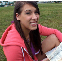Cute teen chick studying at the park gets picked up and sucks cock on camara fat pussy loves cum