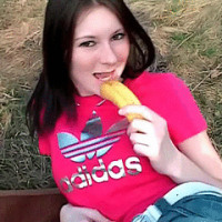 Banana cock playing girl
