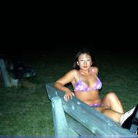 Busty asian wife poses nude outdoor