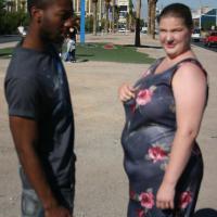 Naughty mature BBW Charlly picks up a black hunk from the streets and take him home to fuck his cock