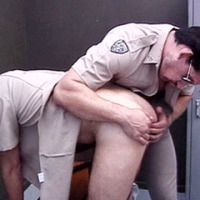 Hot and hairy gay police sucking meat stick