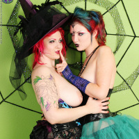 Two Kinky Witches Giving Halloween Spankings