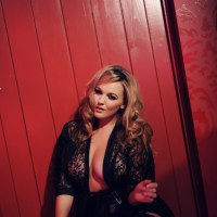 Jodie Gasson Teasing In Her Sexy Black Lingerie And Stockings