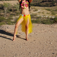SpunkyAngels: Stunning tease Tianna shows off her tight body in her skimpy hula outfit outdoors