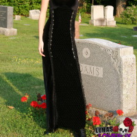 Lunas Love Box: Goth babe Luna shows off her perky tiny boobs in the warm sun at a graveyard