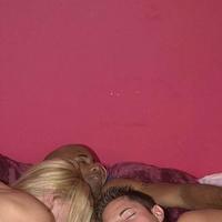 Slick bi studs fucking and licking while pleasing lovely blonde